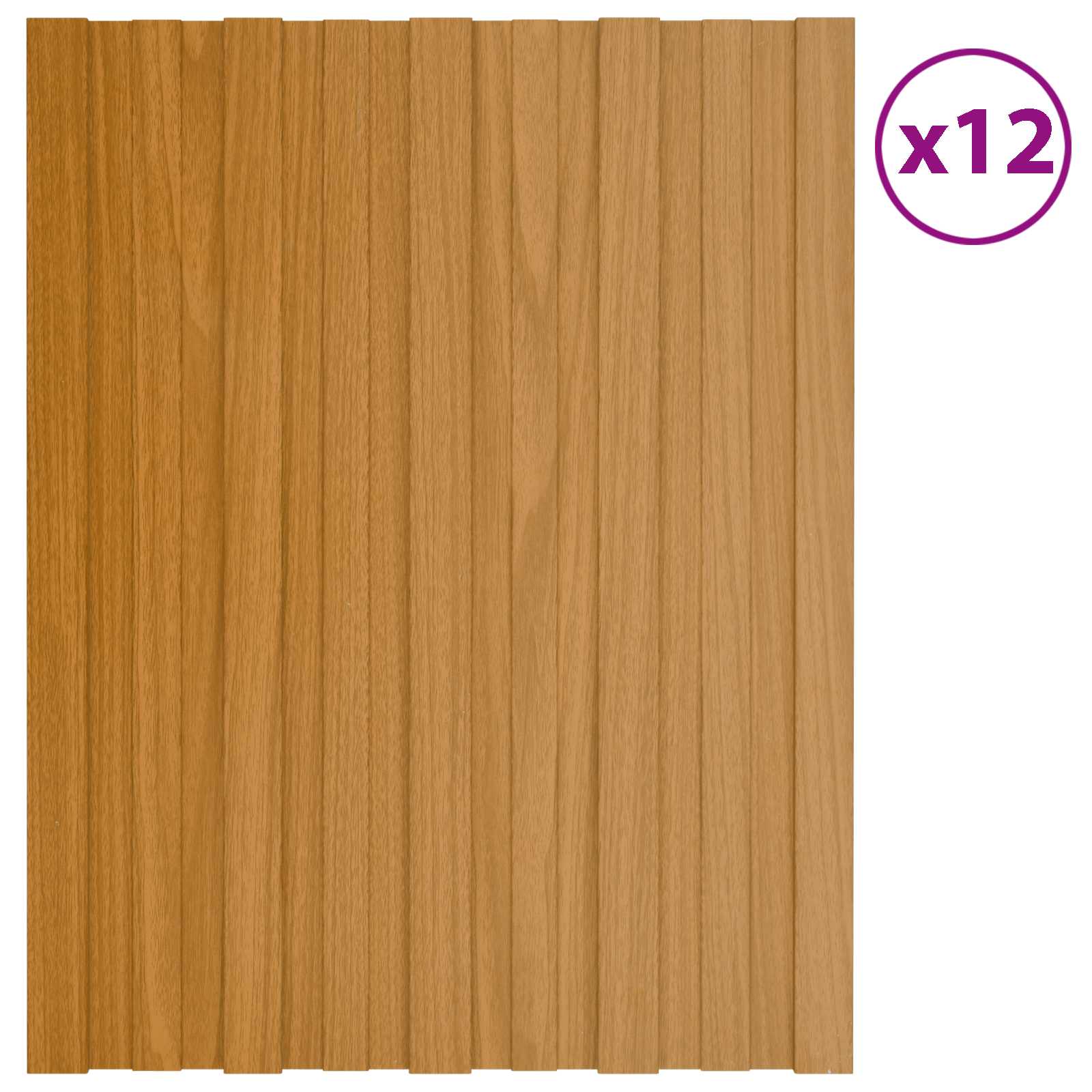 vidaXL Roof Panel 12 pcs Natural 60 x 45 cm Galvanised steel 2