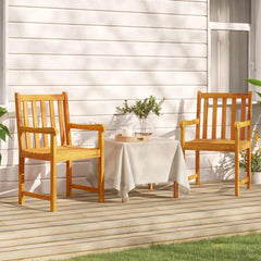 Garden Chairs Natural Solid Acacia Wood Vertical slats 2