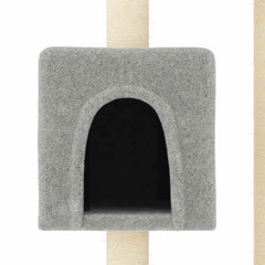 vidaXL Cat Tree | Light grey | Engineered wood, plush, sisal | 104 cm tall 5