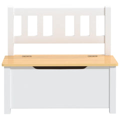 Children Storage Bench 60x30x55 cm MDF White and beige