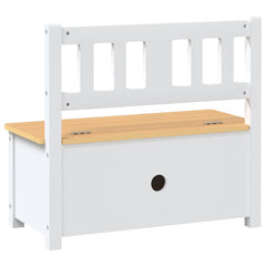 Children Storage Bench 60x30x55 cm MDF White and beige