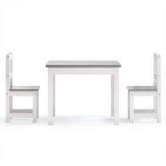 vidaXL Children Table And Chair Set | White and grey | MDF | Small | Ergonomic 3