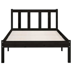 Bed Frame without Mattress Solid Wood Black 75 x 190 cm