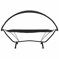 Outdoor Lounge Bed with Canopy Steel and Oxford Fabric Black