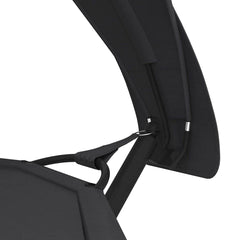 Outdoor Lounge Bed with Canopy Steel and Oxford Fabric Black
