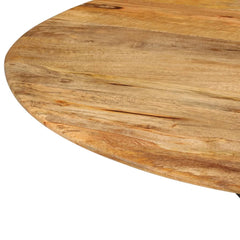 vidaXL Dining Table Ø110x78 cm Solid Wood Mango and Steel 3