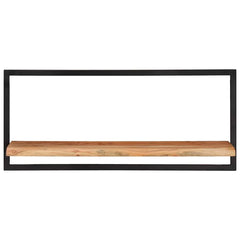 vidaXL Wall Shelf | Set of 2 | Natural Wood with Black Frame 2