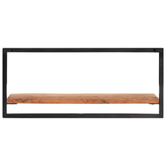 vidaXL Wall Shelf | Set of 2 | Natural Wood with Black Frame 3