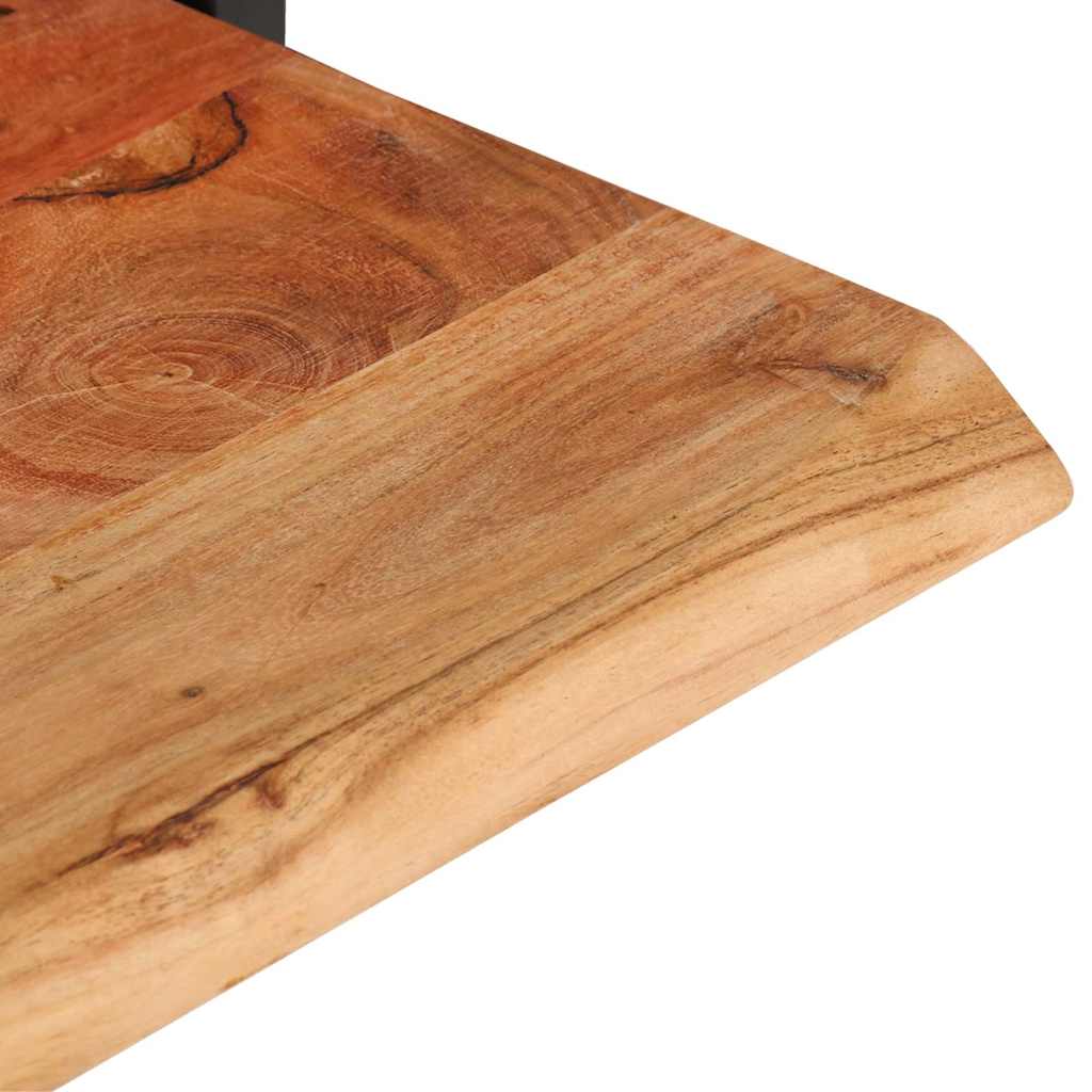 vidaXL Wall Shelf | Set of 2 | Natural Wood with Black Frame 4