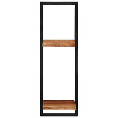 vidaXL Wall Shelf | Set of 2 | Natural wood and black | Solid Acacia wood, Steel 3