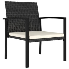 vidaXL Garden Dining Chairs 2 pcs Poly Rattan Black 2