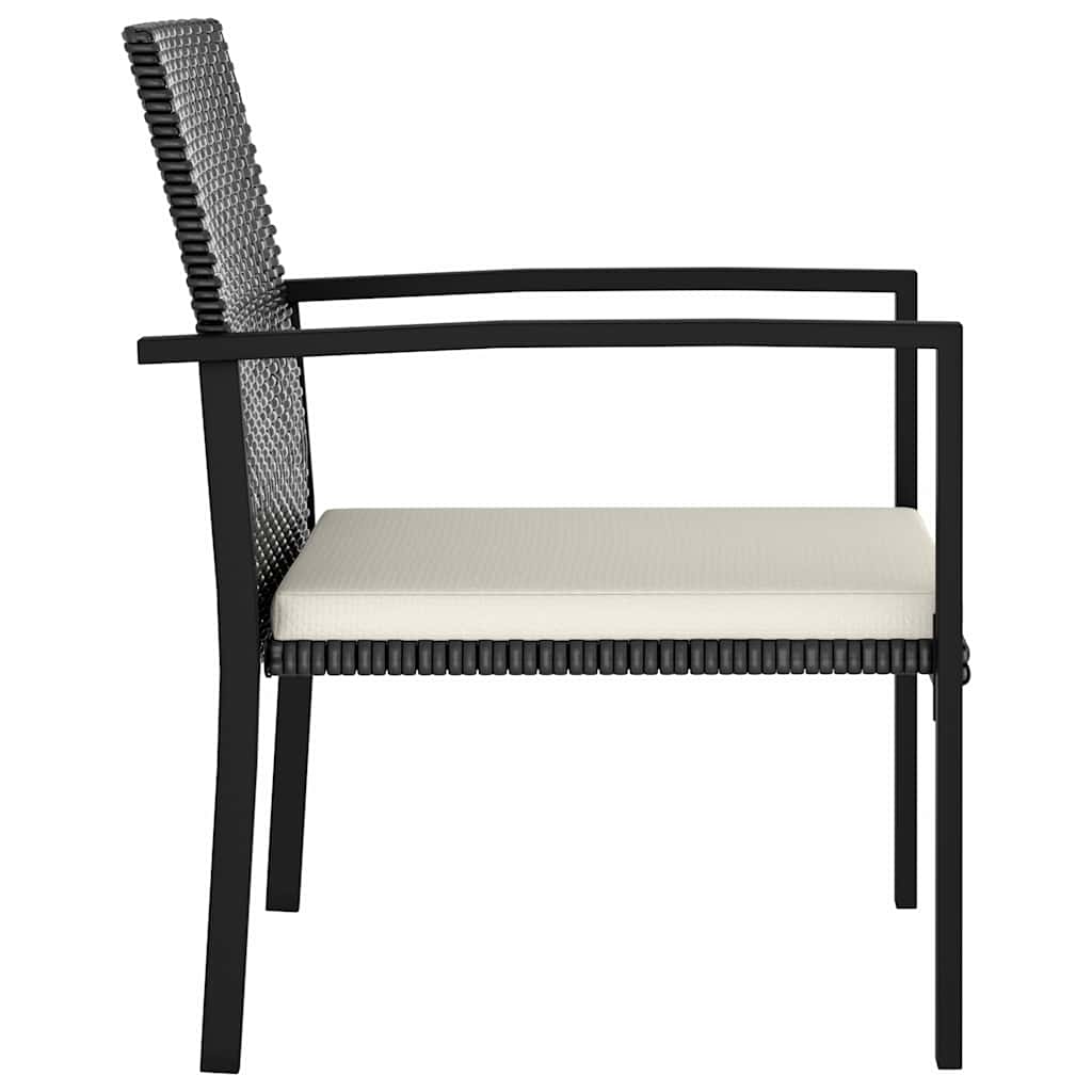vidaXL Garden Dining Chairs 2 pcs Poly Rattan Black 3