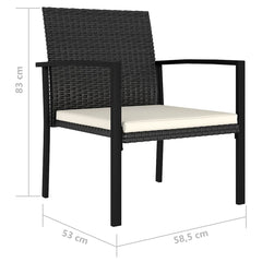 vidaXL Garden Dining Chairs 2 pcs Poly Rattan Black 5