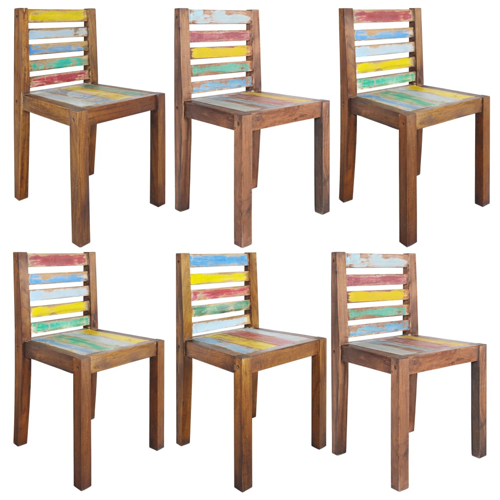 vidaXL Dining Chairs 6 pcs Solid Reclaimed Wood 1