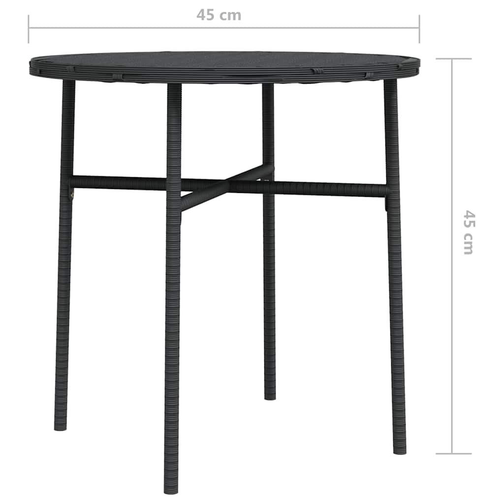 vidaXL Tea Table | Black | PE rattan, powder-coated steel, PP board | Medium 6