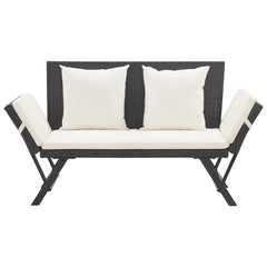 Garden Bench with Cushions 176 cm Poly Rattan