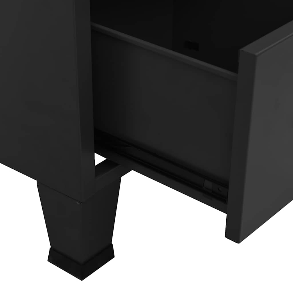 Industrial Wardrobe 90x50x180 cm Metal Black