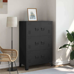 Industrial Storage Chest 75x40x80 cm Steel Black 115 cm