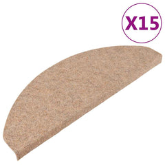 136394 vidaXL Stair Mats Self-adhesive 15 pcs 65x22,5x3,5 cm Beige 2