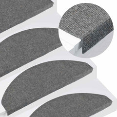 Stair Mats Self-adhesive in Grey
