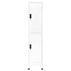 Locker Cabinet 38x45x180 cm Steel White With 2 lockers