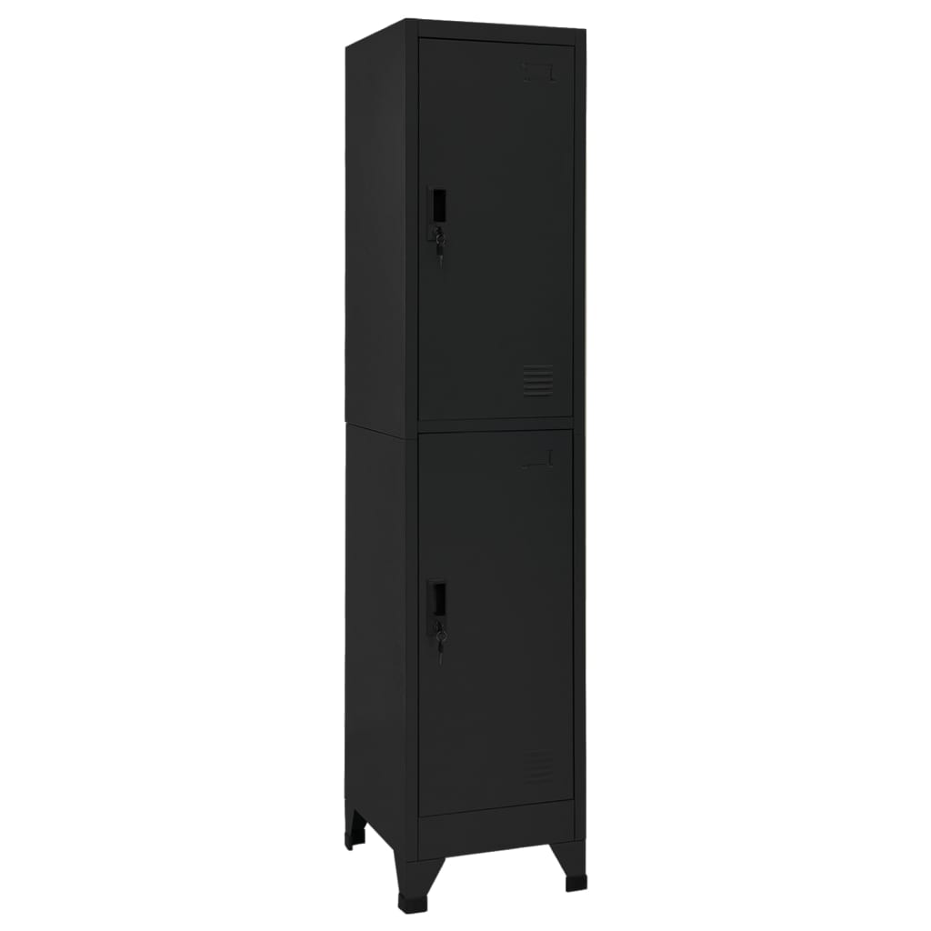 vidaXL Locker Cabinet Black 38x45x180 cm Steel 1
