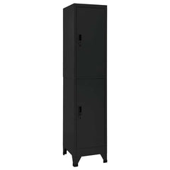 Locker Cabinet 38x45x180 cm Steel Black With 2 lockers