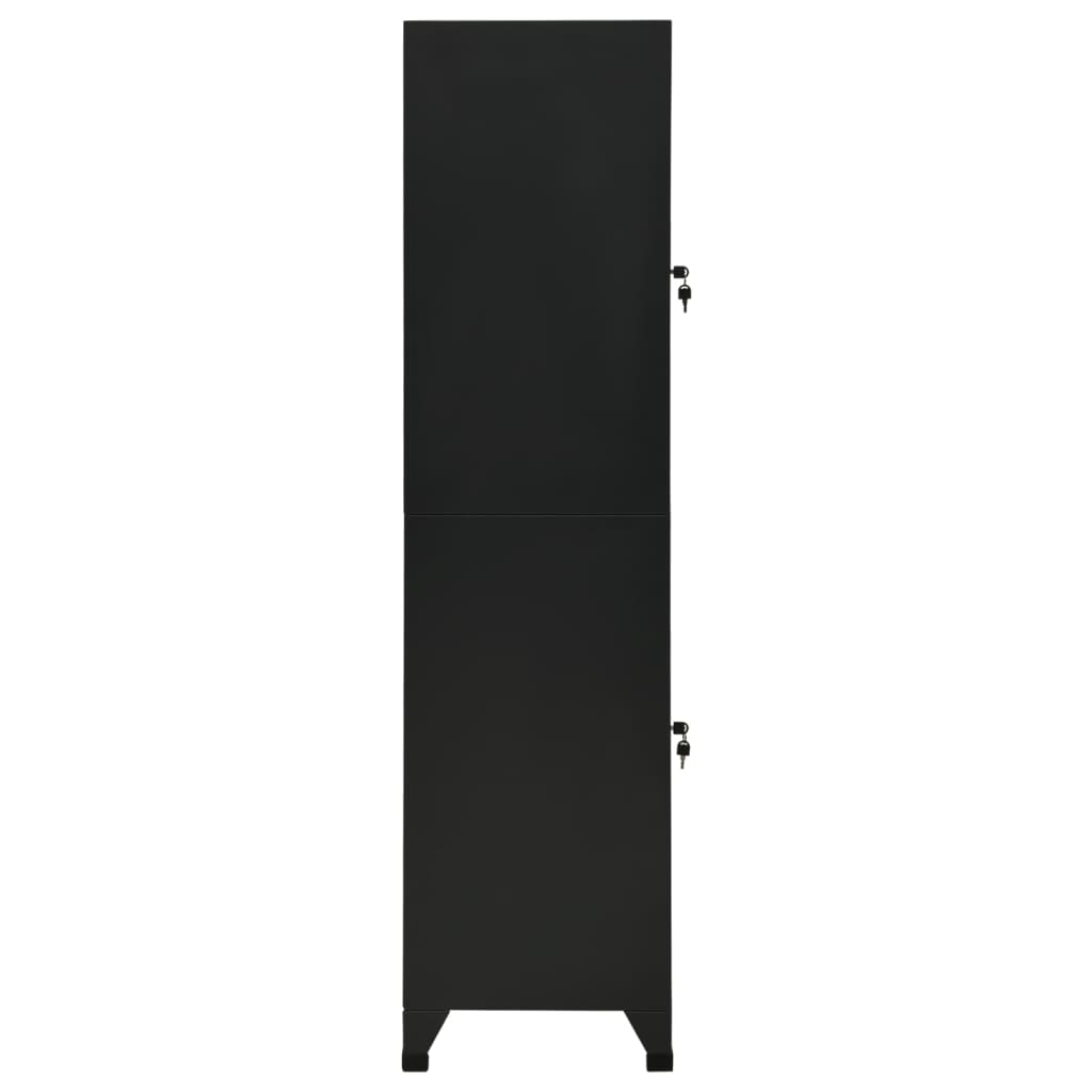 vidaXL Locker Cabinet Black 38x45x180 cm Steel 4