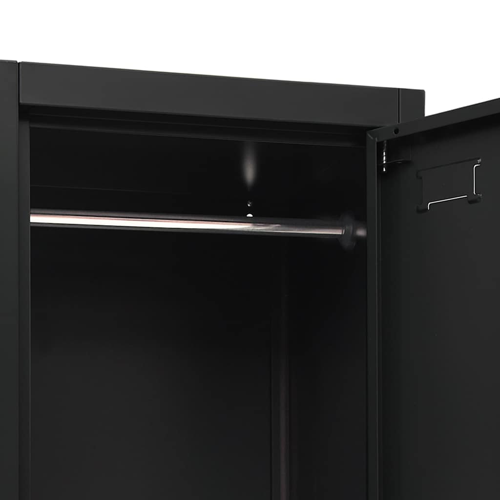 vidaXL Locker Cabinet Black 38x45x180 cm Steel 6