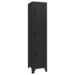 vidaXL Locker Cabinet 38x45x180 cm Steel Black
