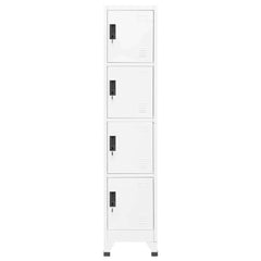 Locker Cabinet 38x45x180 cm Steel White With 4 lockers