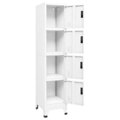 Locker Cabinet 38x45x180 cm Steel White With 4 lockers