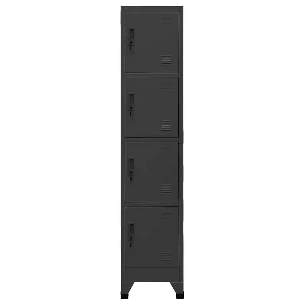 Locker Cabinet 38x45x180 cm Steel Anthracite With 4 lockers