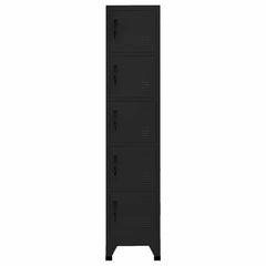 Locker Cabinet 38x45x180 cm Steel Black With 5 lockers