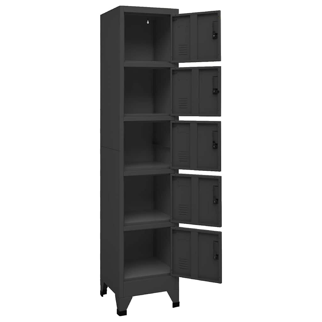 vidaXL Locker Cabinet | Anthracite | Steel | Tall | Locker Cabinet | Rectangular 5