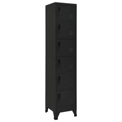 vidaXL Locker Cabinet 38x45x180 cm Steel Black