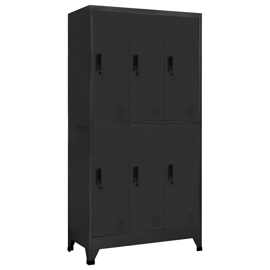 vidaXL Locker Cabinet | Anthracite | Steel | 90 x 45 x 180 cm | Locker Cabinet 1