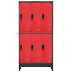 vidaXL Locker Cabinet | Anthracite and Red | Steel | Standard | Locker Cabinet 2