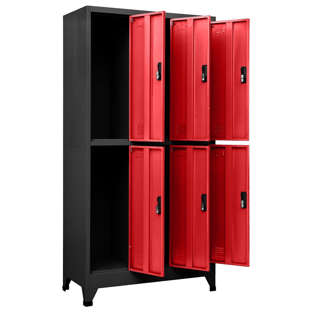 vidaXL Locker Cabinet | Anthracite and Red | Steel | Standard | Locker Cabinet 5