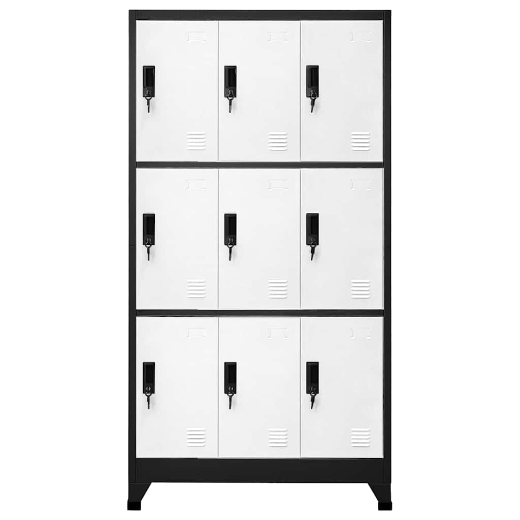 vidaXL Locker Cabinet | Anthracite and White | Steel | Large | Locker Cabinet 2