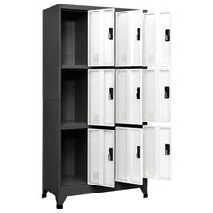 vidaXL Locker Cabinet | Anthracite and White | Steel | Large | Locker Cabinet 3