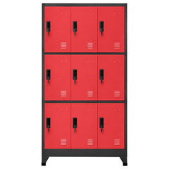 vidaXL Locker Cabinet | Anthracite and Red | Steel | Large | Locker Cabinet 2