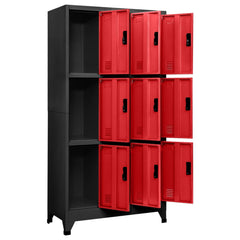 vidaXL Locker Cabinet | Anthracite and Red | Steel | Large | Locker Cabinet 3