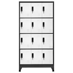 vidaXL Locker Cabinet | Anthracite and White | Steel | Standard | Locker Cabinet 2