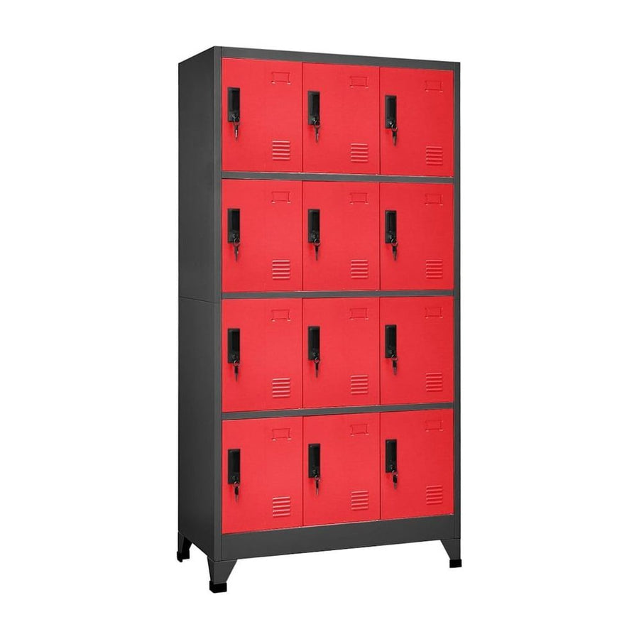 Locker Cabinet Anthracite and Red