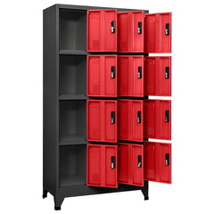 vidaXL Locker Cabinet | Anthracite and Red | Steel | Large | Locker Cabinet 3
