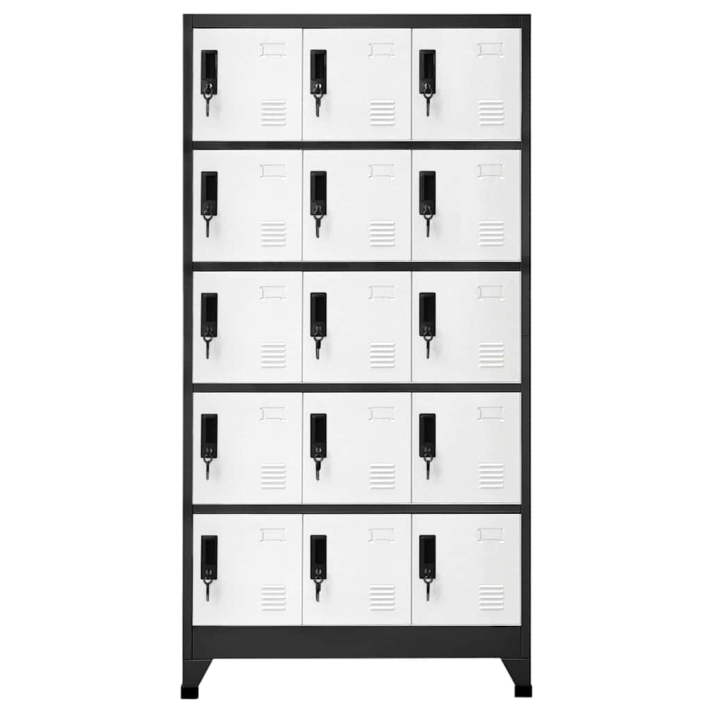 Locker Cabinet Anthracite and White, image 2