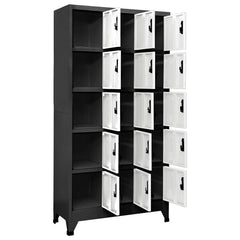 Locker Cabinet Anthracite and White, image 3
