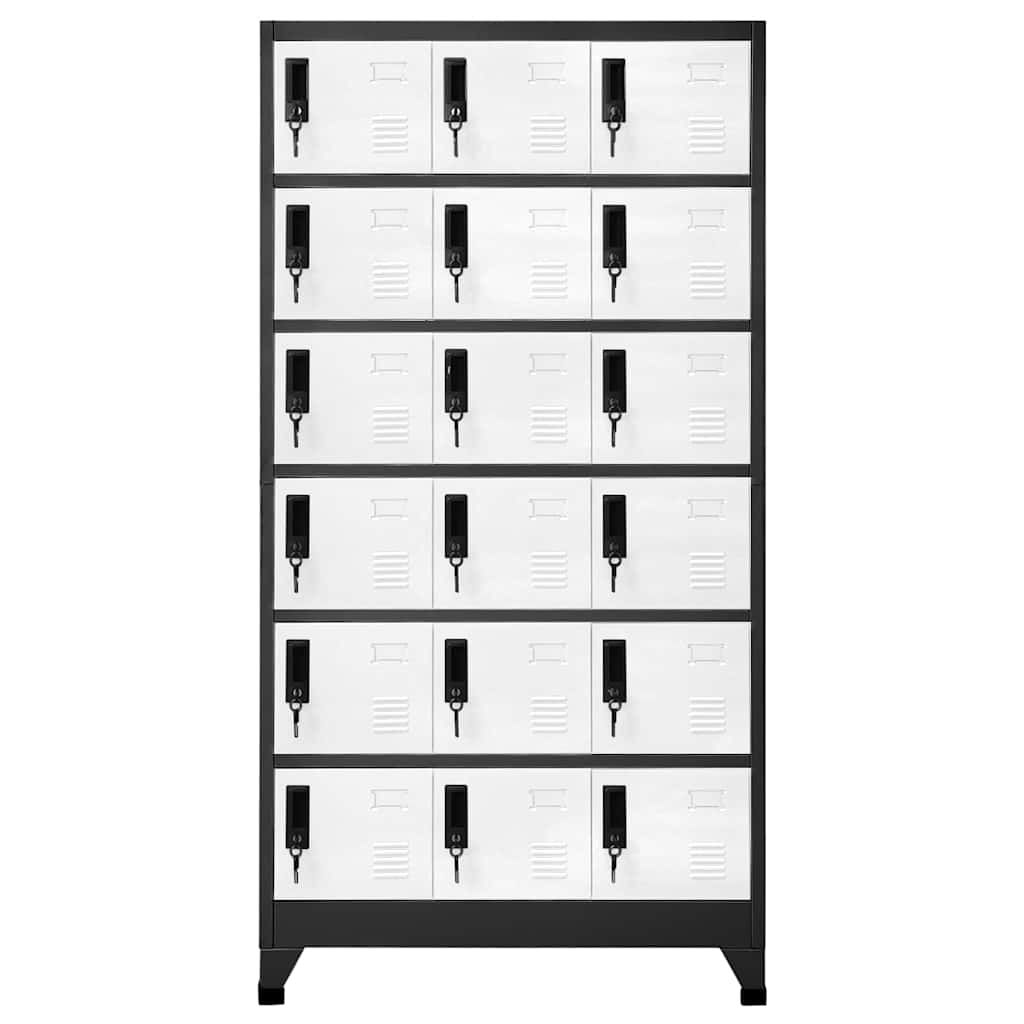 vidaXL Locker Cabinet | Anthracite and White | Steel | Large | Locker Cabinet 2
