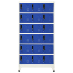 vidaXL Locker Cabinet | Grey and Blue | Steel | Large | Locks | Locker Cabinet 2